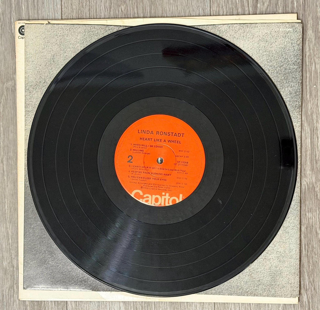 Linda Ronstadt  Heart Like A Wheel (1974)  Vinyl LP  Capitol ST511358  VG Record  G+ Sleeve  Fair Inlay