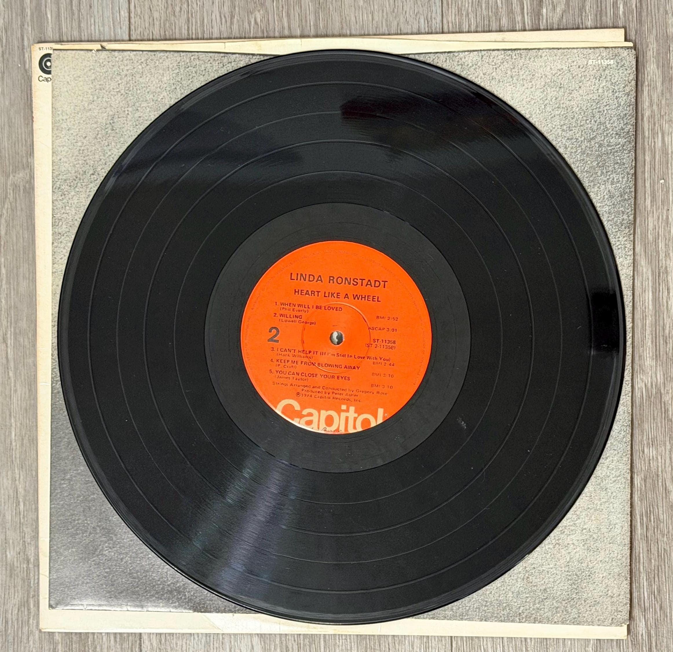 Linda Ronstadt  Heart Like A Wheel (1974)  Vinyl LP  Capitol ST511358  VG Record  G+ Sleeve  Fair Inlay