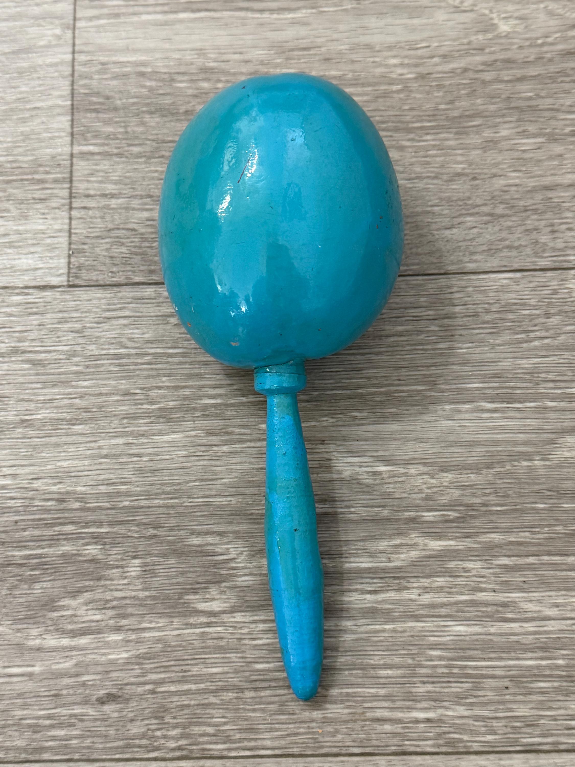 Vintage Painted Rhythm Maraca - Handcrafted Folk Art with Vintage Soul
