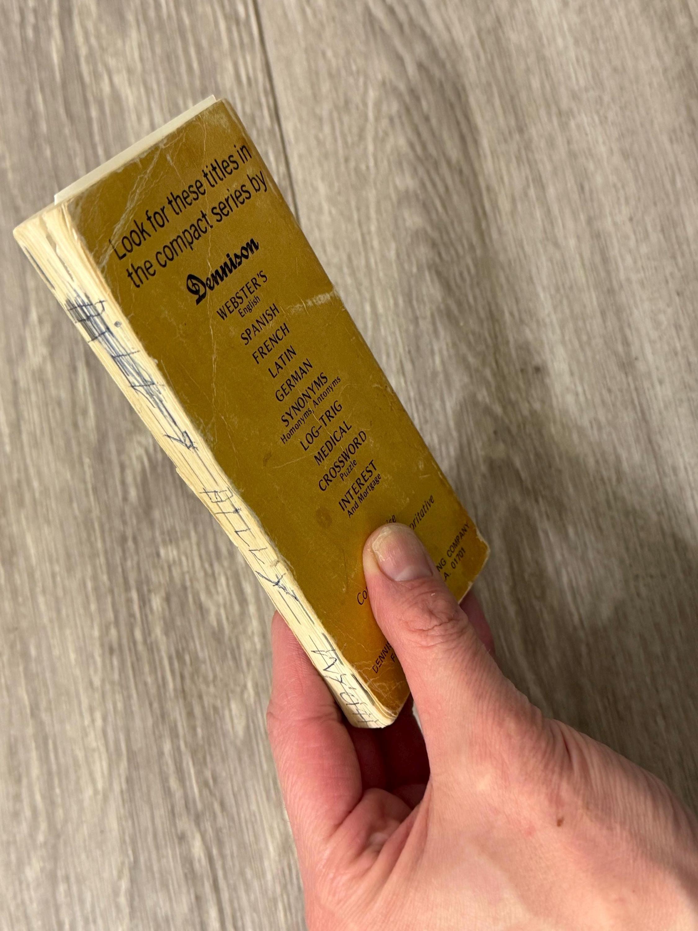 1968 Dennison Spanish-English Pocket Dictionary  Vintage Travel Reference  Pages Torn Away (still included) , Bilingual Mini Book