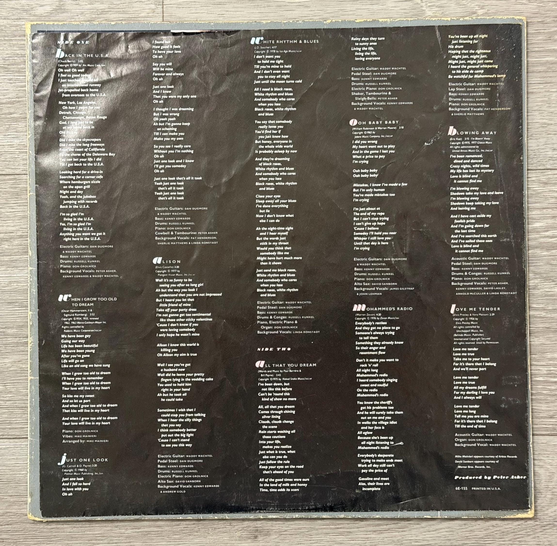 Linda Ronstadt — Living in the USA (1978 Vinyl LP)