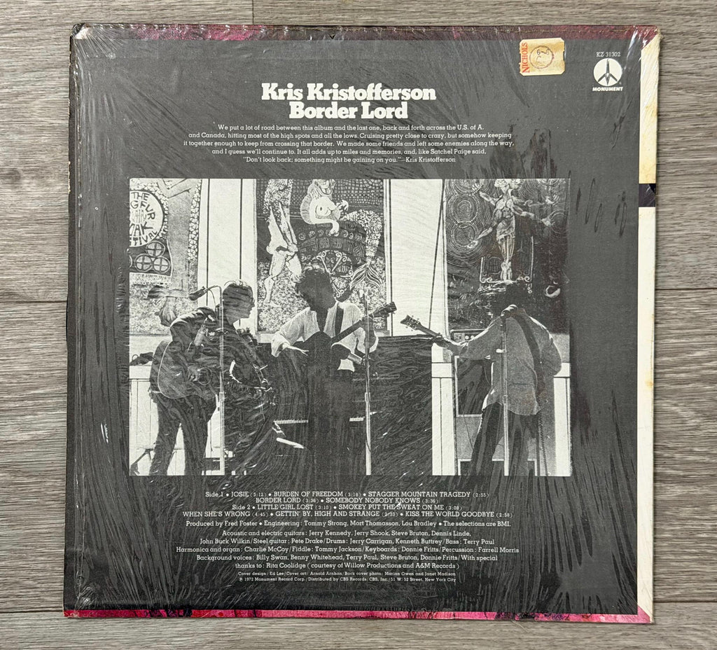 Border Lord  Kris Kristofferson Vintage Vinyl LP with “Josie Good Condition