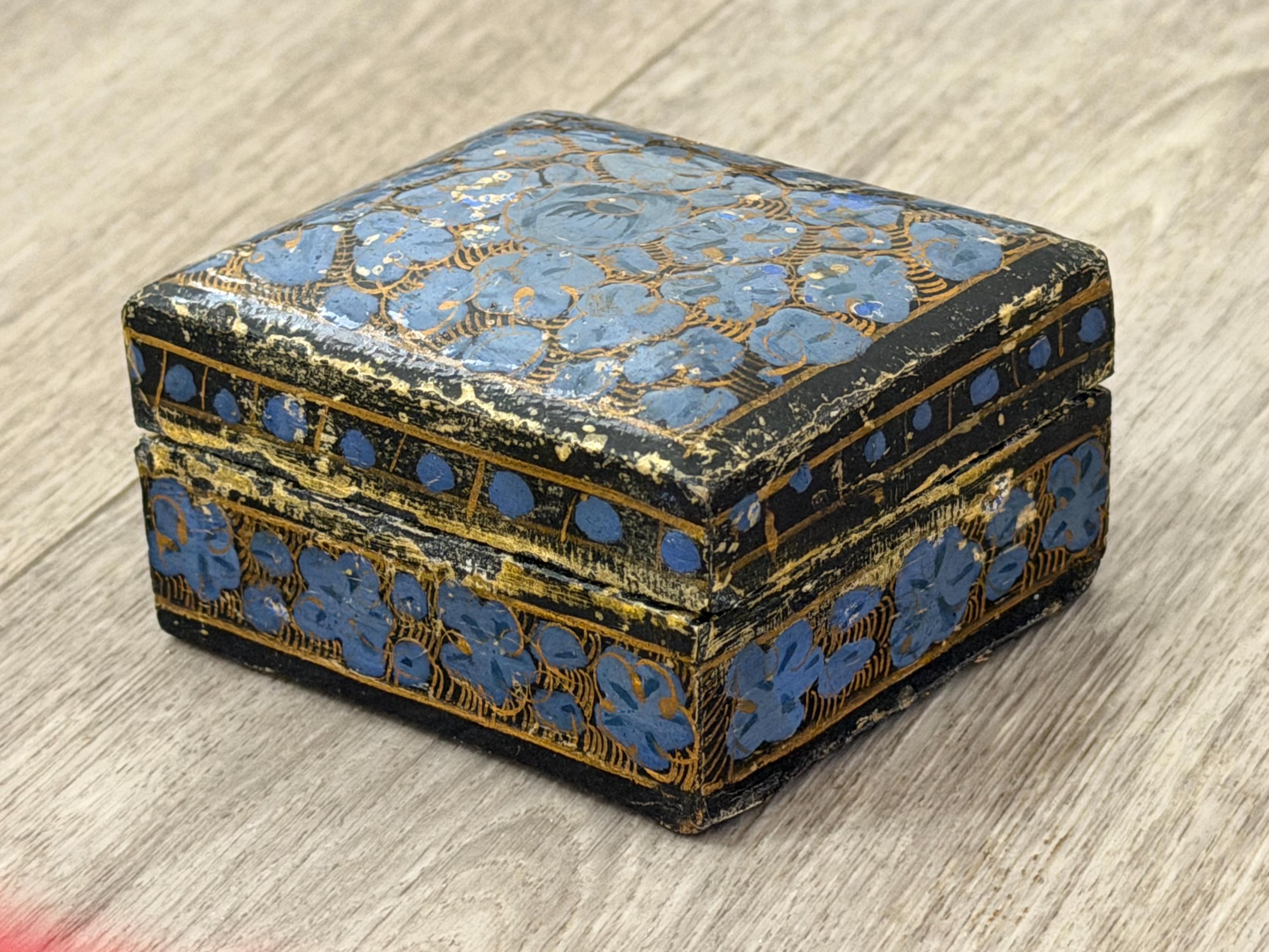 Vintage Kashmir Floral Trinket Box