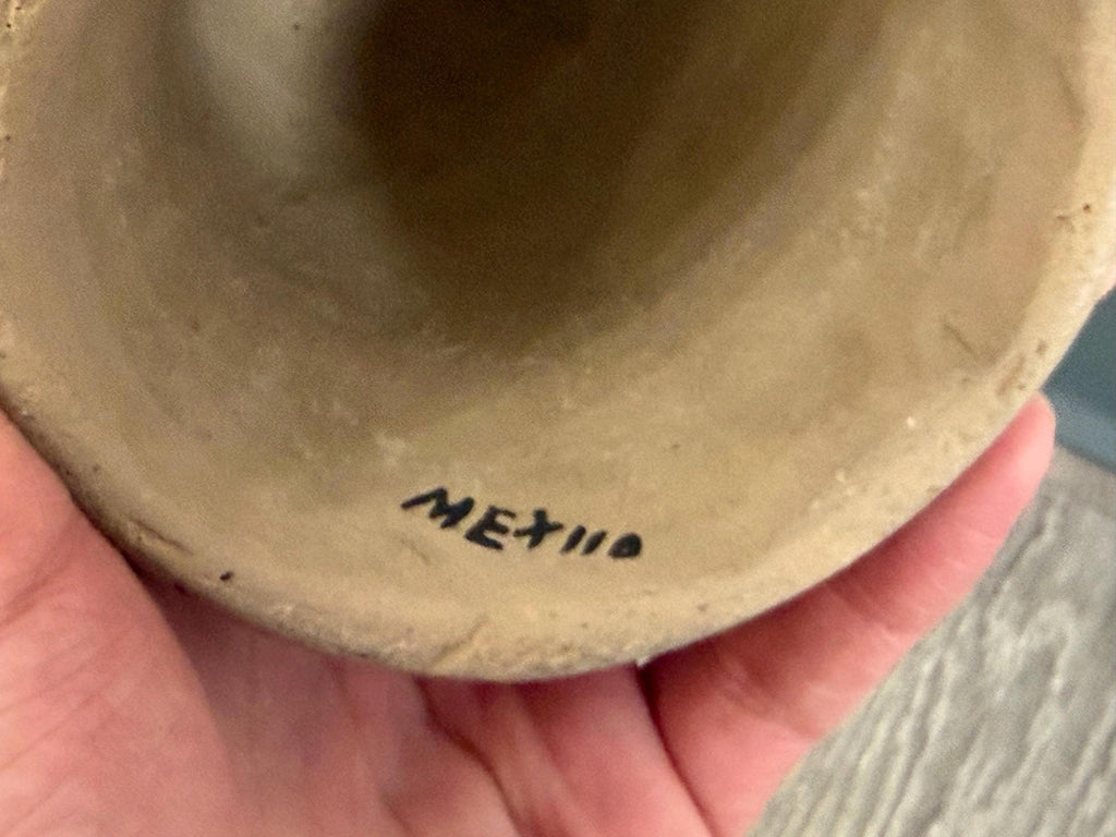 Vintage Handmade Mexican Pottery Bell with Missing Clapper Terracotta Ceramics