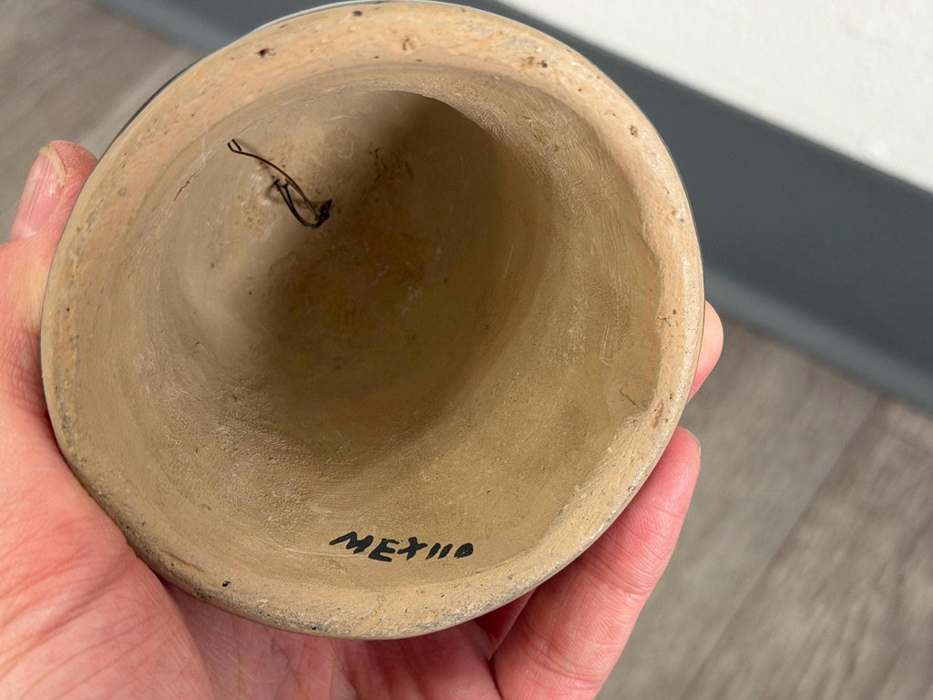 Vintage Handmade Mexican Pottery Bell with Missing Clapper Terracotta Ceramics