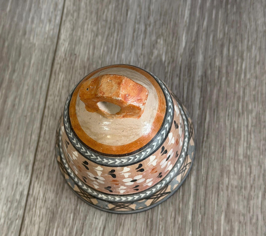 Vintage Handmade Mexican Pottery Bell with Missing Clapper Terracotta Ceramics