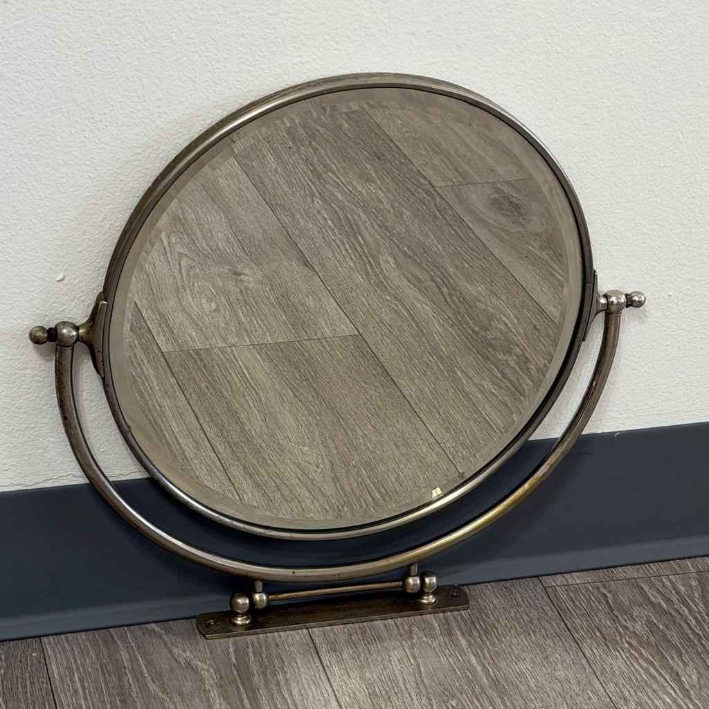 Vintage Art Deco Swivel Vanity Mirror | Chrome, 12" Round Wall Mount Makeup Mirror