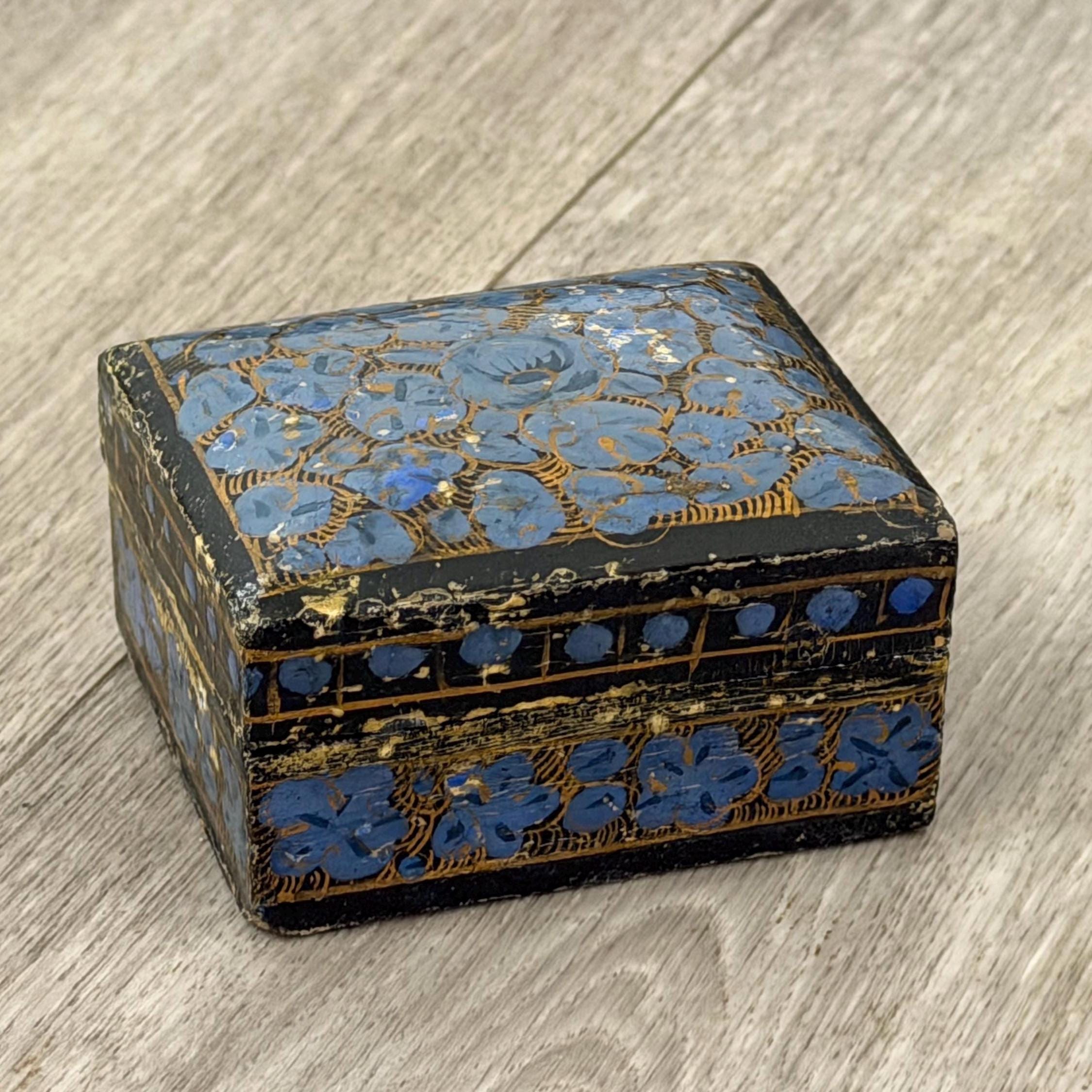 Vintage Kashmir Floral Trinket Box
