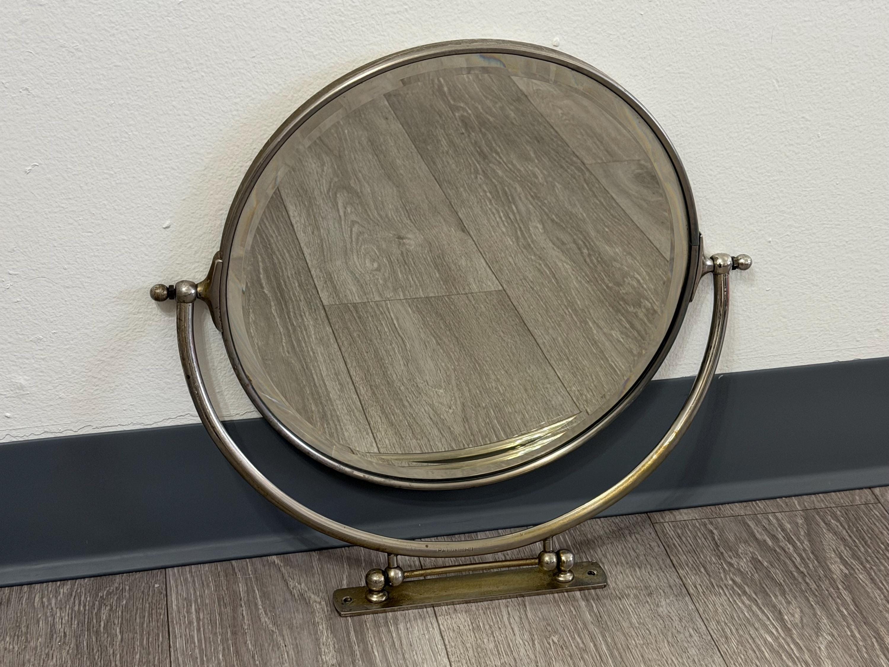 Vintage Art Deco Swivel Vanity Mirror | Chrome, 12" Round Wall Mount Makeup Mirror