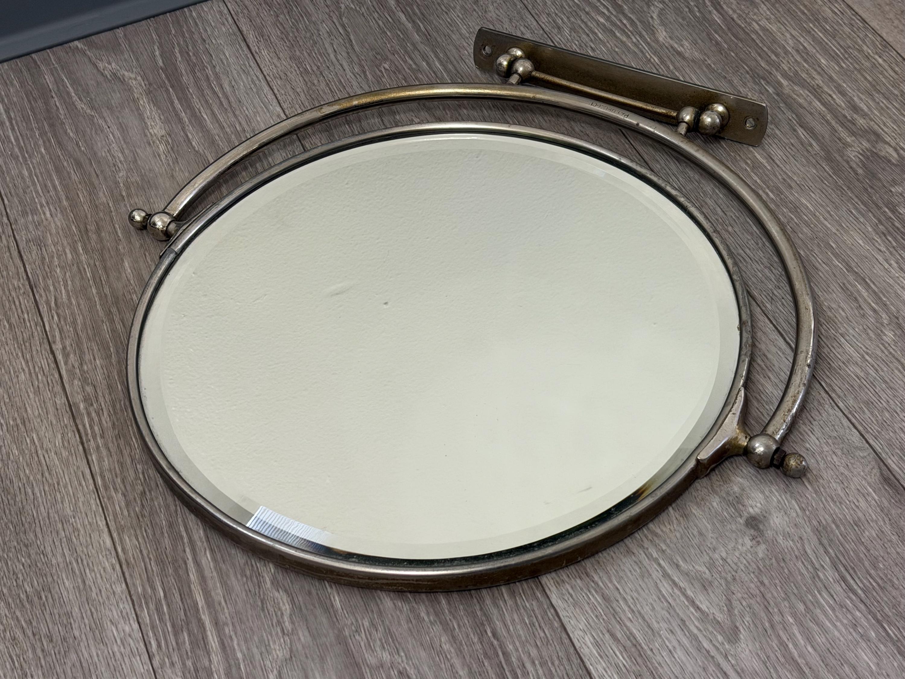 Vintage Art Deco Swivel Vanity Mirror | Chrome, 12" Round Wall Mount Makeup Mirror