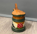 Vintage Swedish Handpainted Wooden Stein Mug with Lid