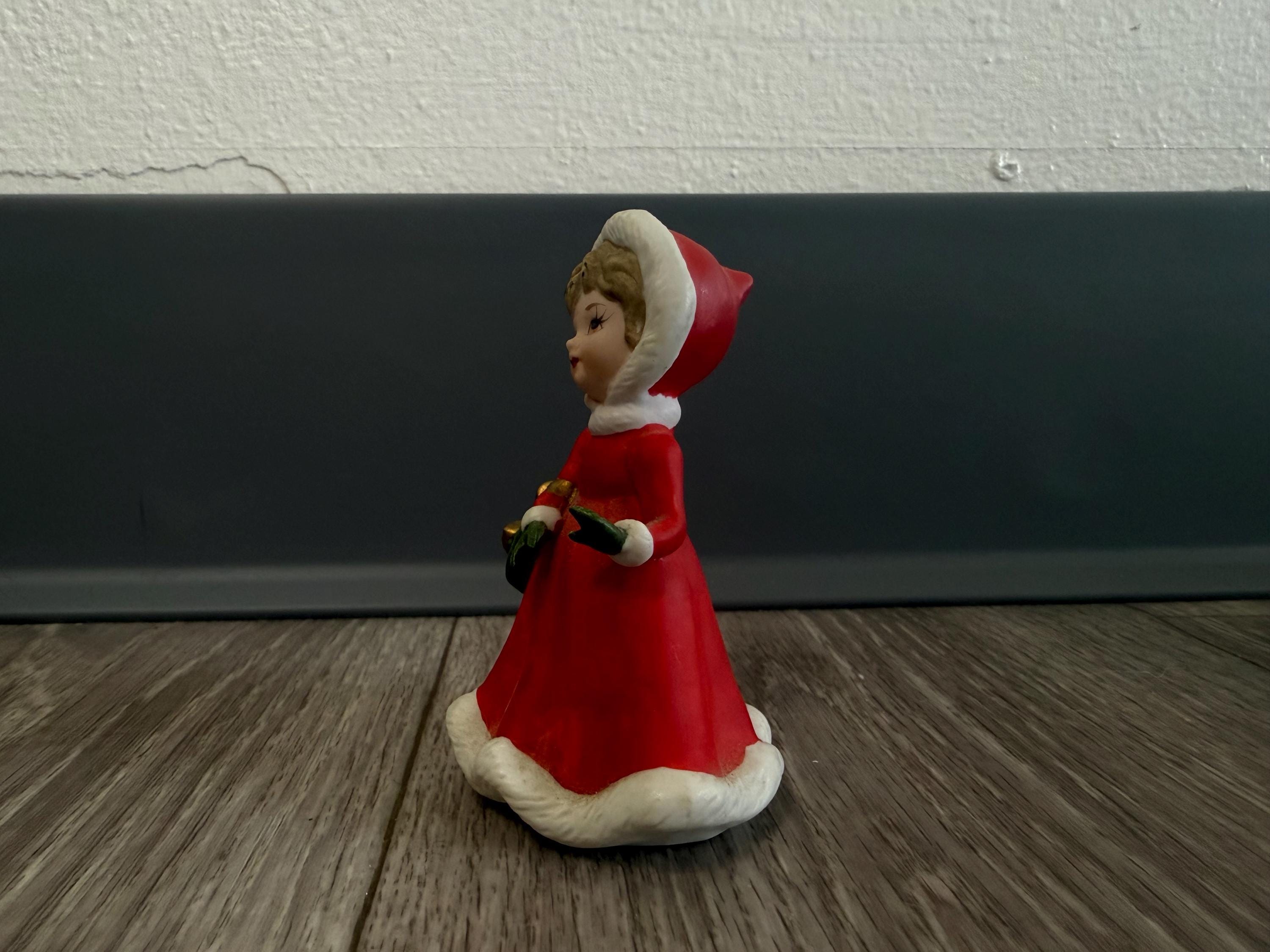 Vintage Ceramic Christmas Girl Figurine