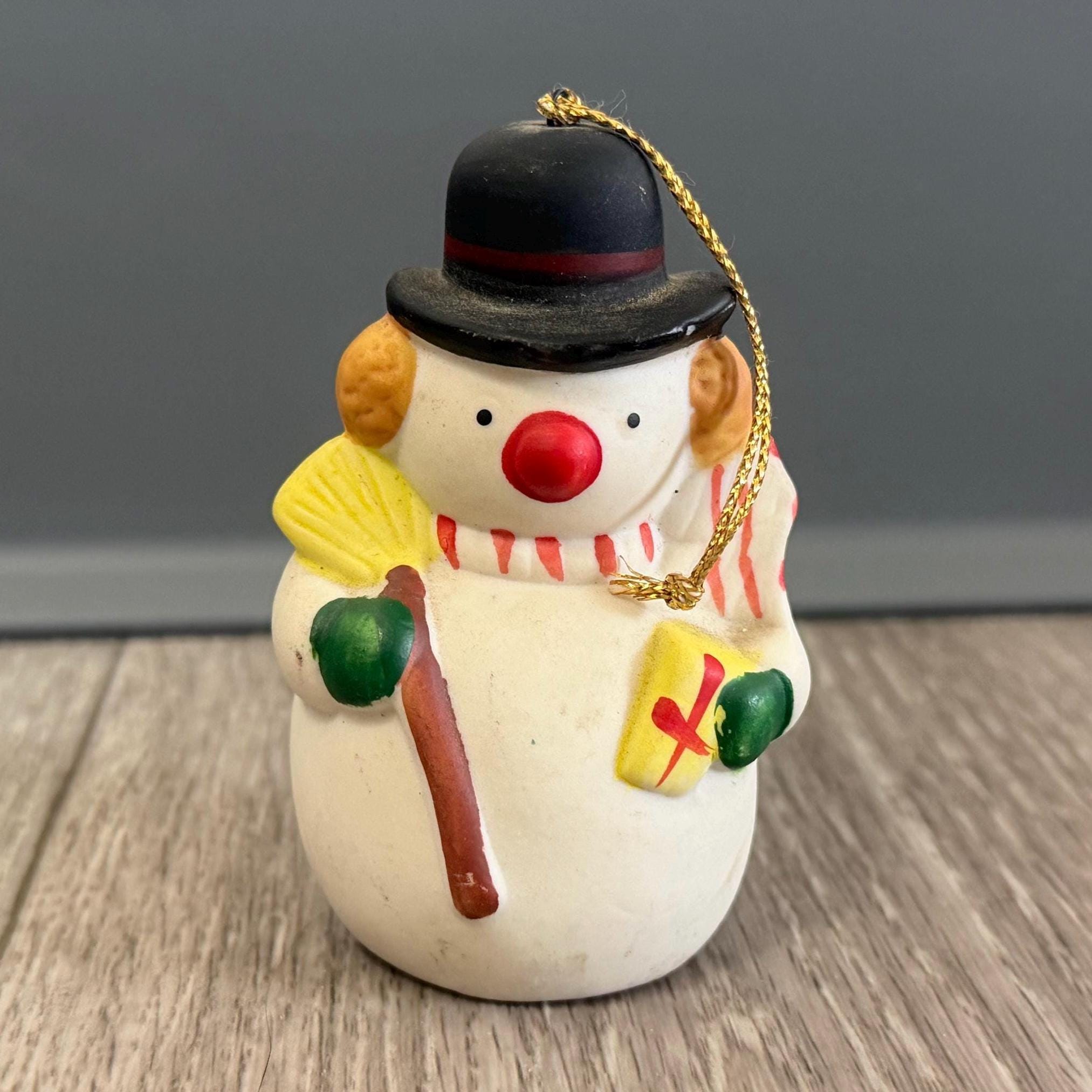 Vintage 1980s Snowman Ornament  Made in Taiwan  Retro Christmas Tree Decor  Nostalgic Holiday Collectible