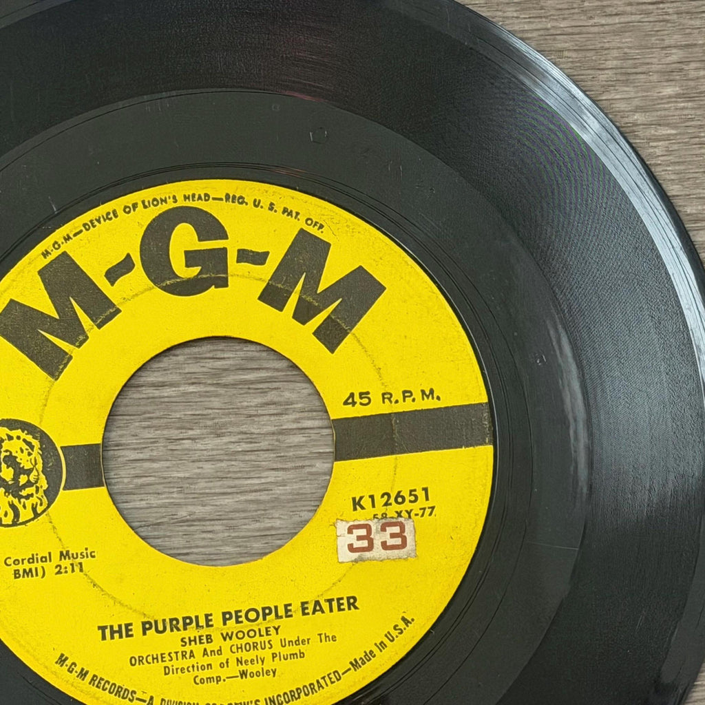 Sheb Wooley Purple People Eater 45 RPM Single  MGM Records 1958