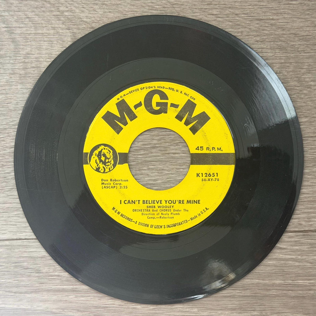 Sheb Wooley Purple People Eater 45 RPM Single  MGM Records 1958