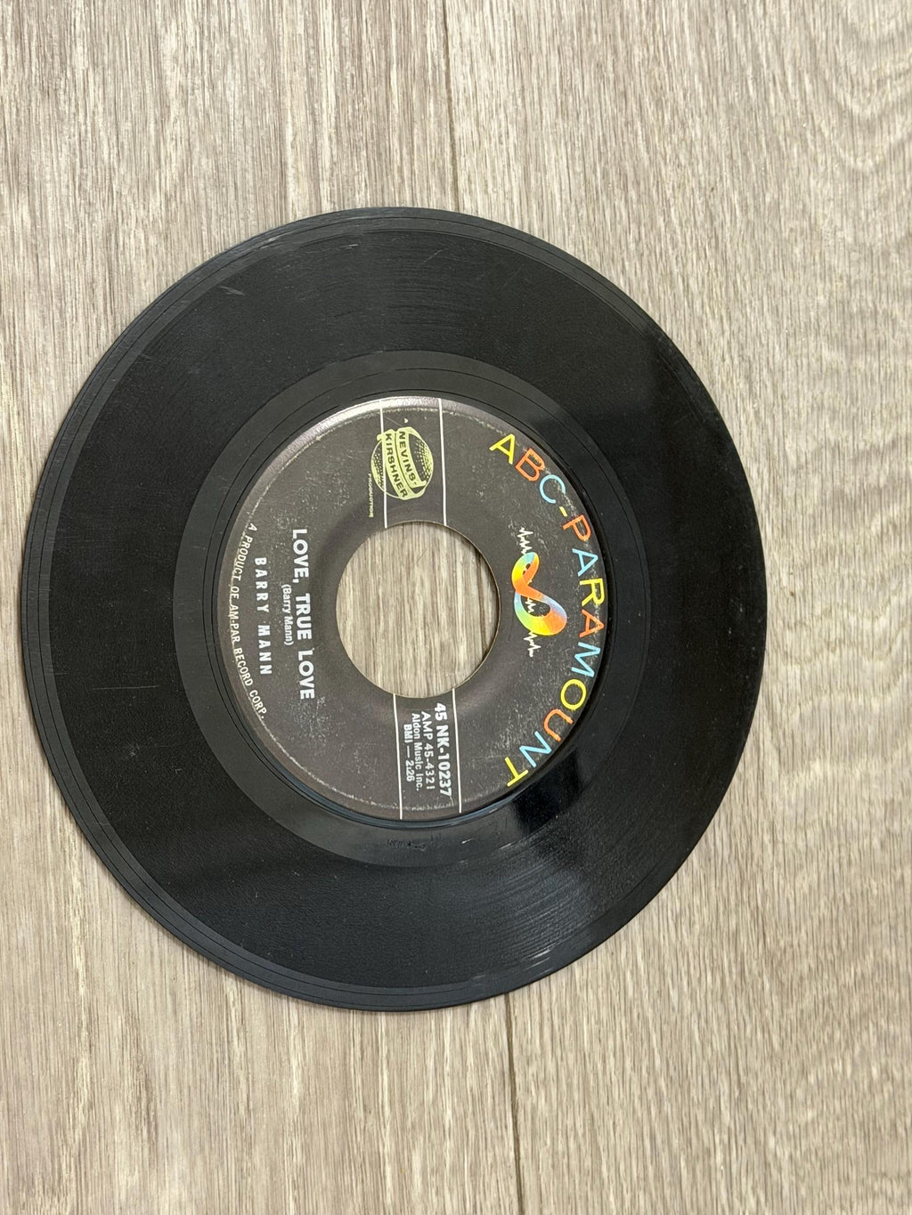 Barry Mann Who Put the Bomp 45 RPM Vinyl Single ABC-Paramount Early Rock Record