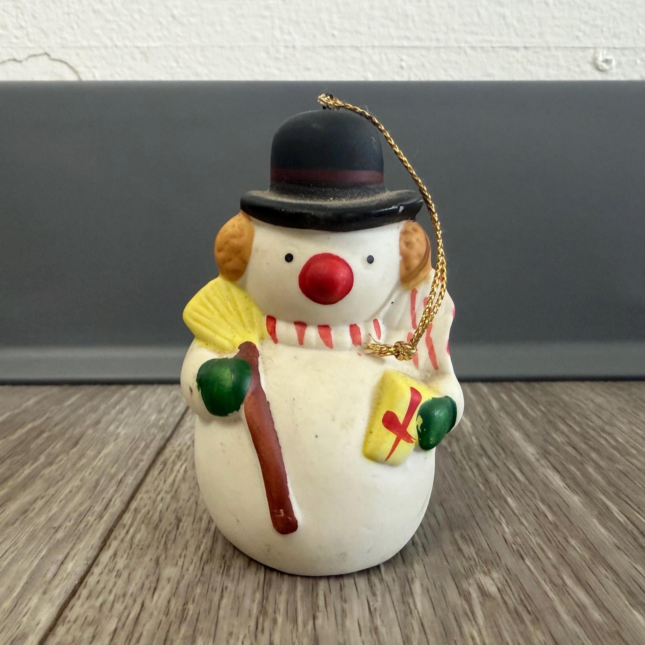 Vintage 1980s Snowman Ornament  Made in Taiwan  Retro Christmas Tree Decor  Nostalgic Holiday Collectible