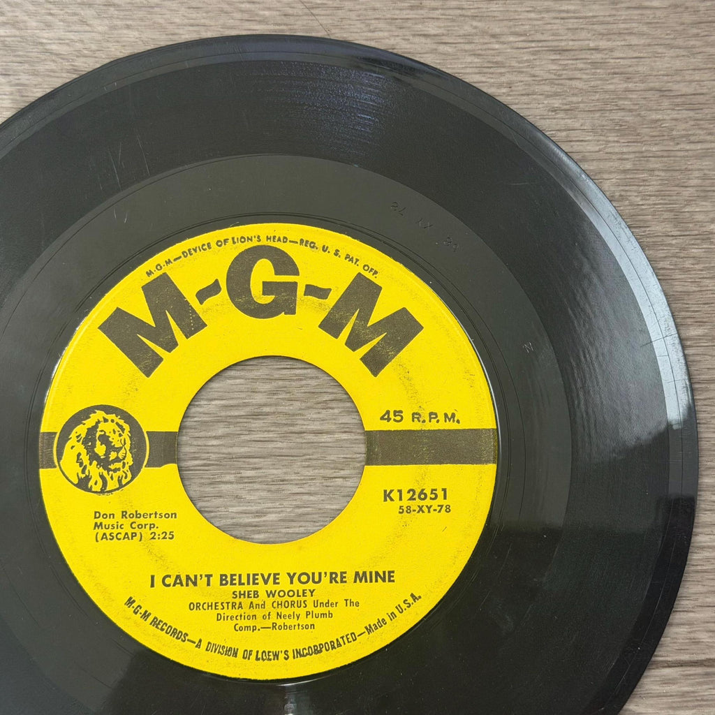 Sheb Wooley Purple People Eater 45 RPM Single  MGM Records 1958