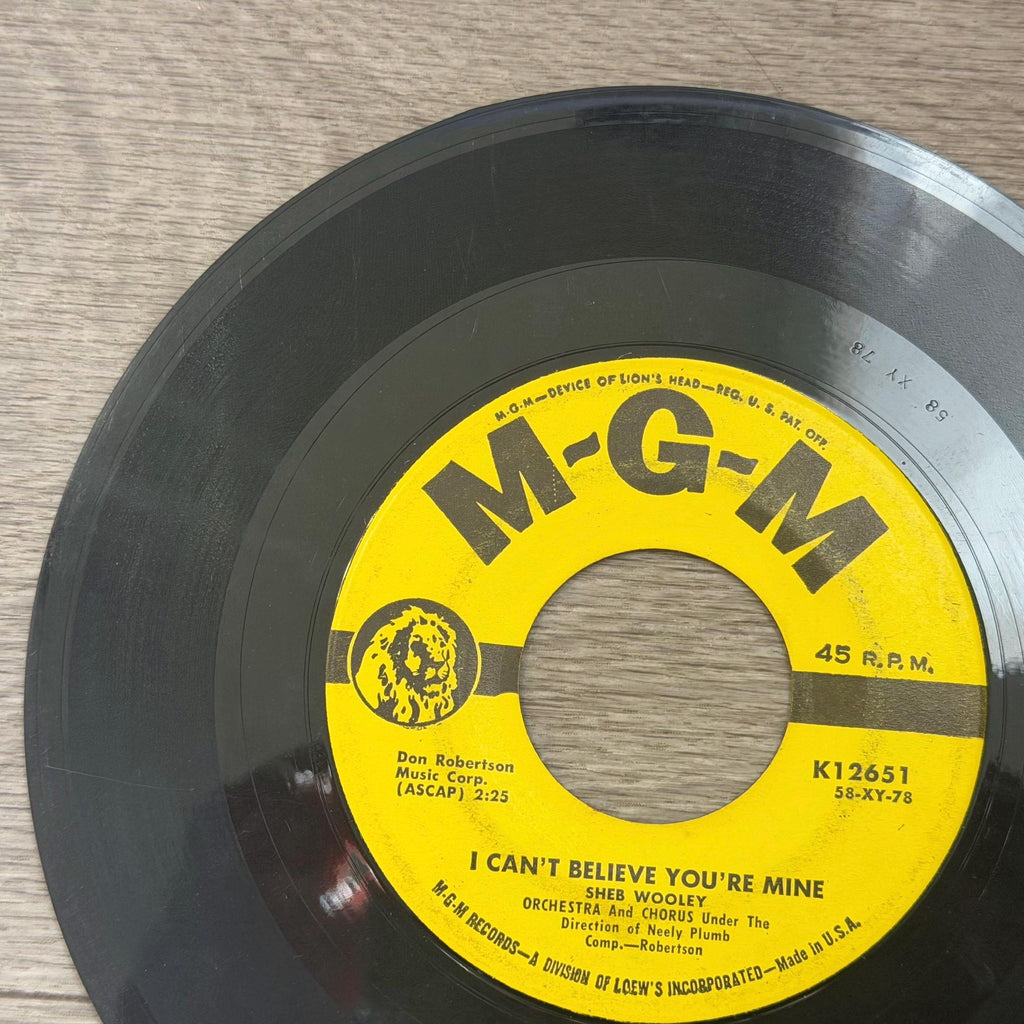 Sheb Wooley Purple People Eater 45 RPM Single  MGM Records 1958