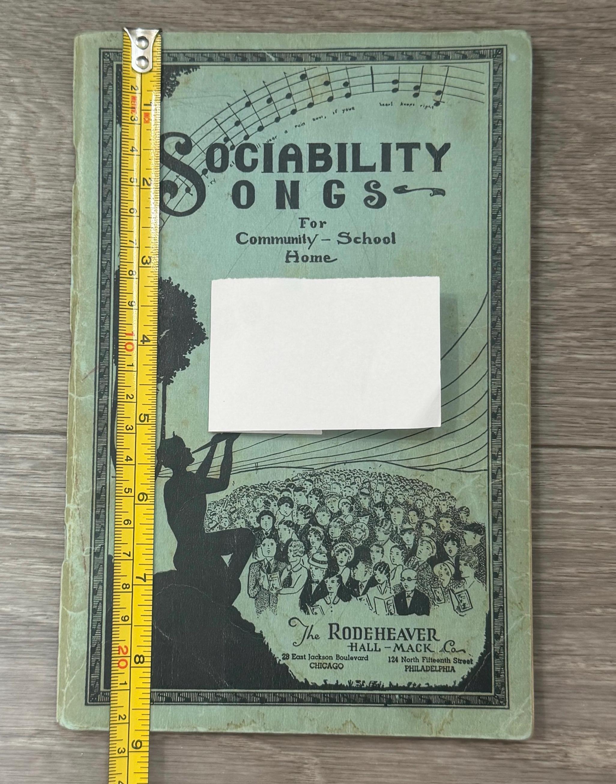 1948 Sociability Songs Songbook  Community Singing Music Ephemera