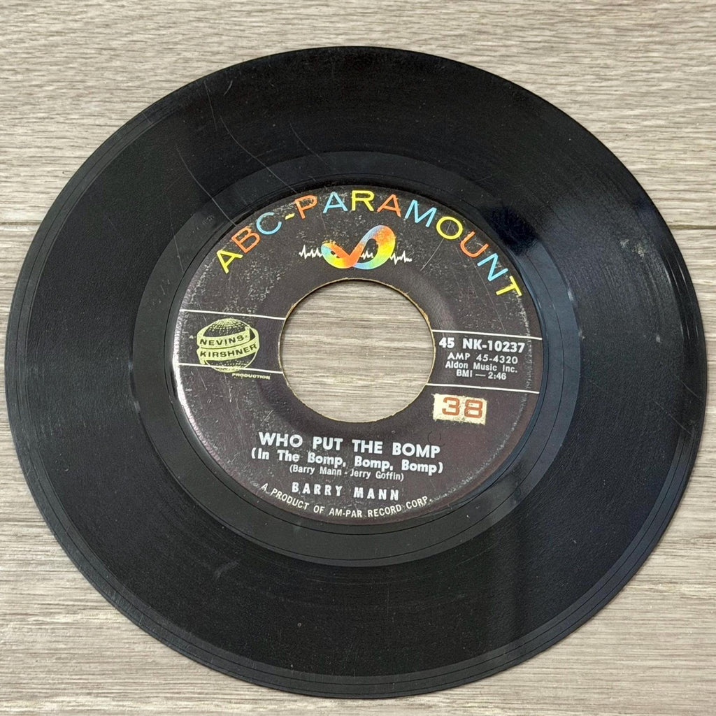 Barry Mann Who Put the Bomp 45 RPM Vinyl Single ABC-Paramount Early Rock Record