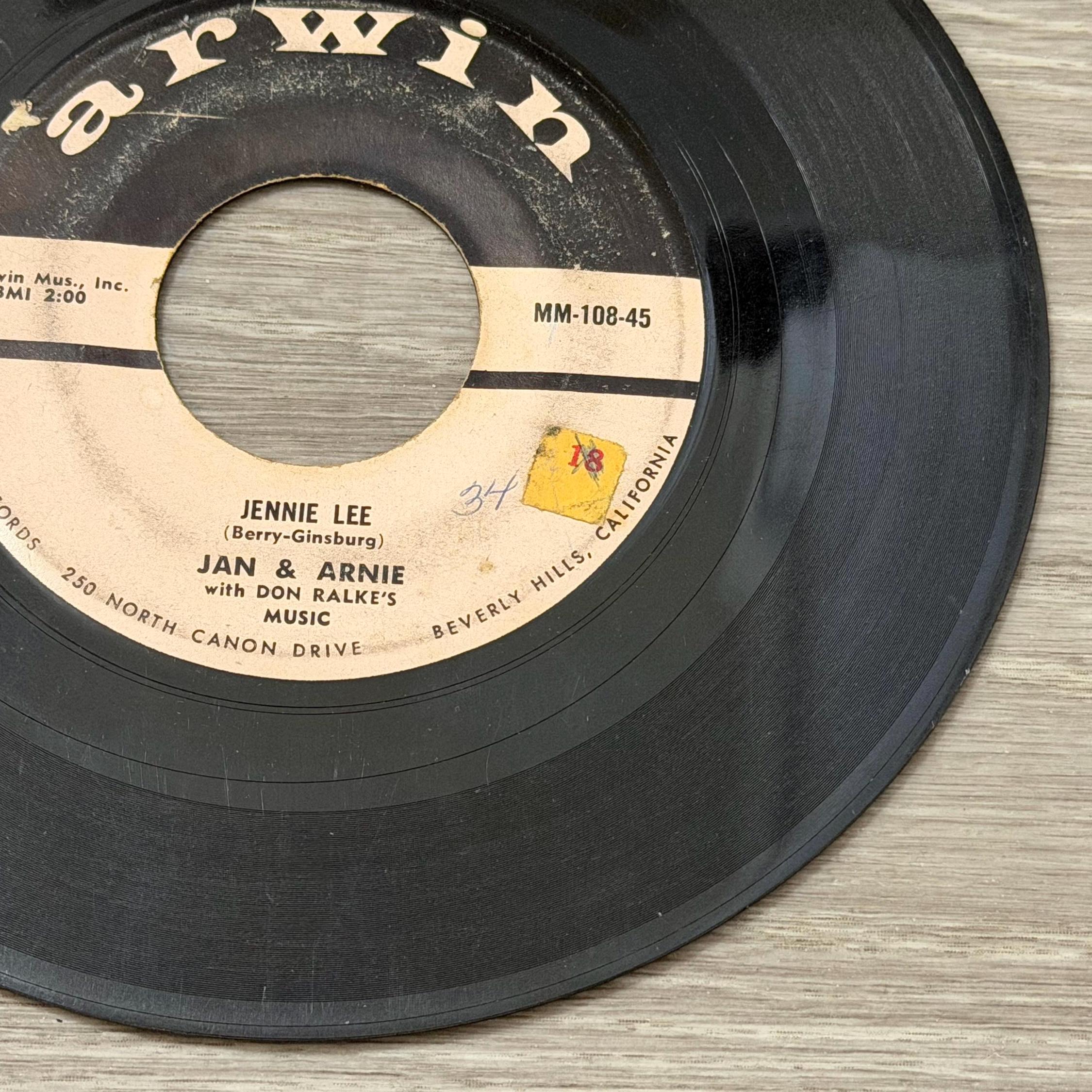 Jan & Arnie Gotta Gotta Date / Jennie Lee 45 RPM Single Vinyl Record