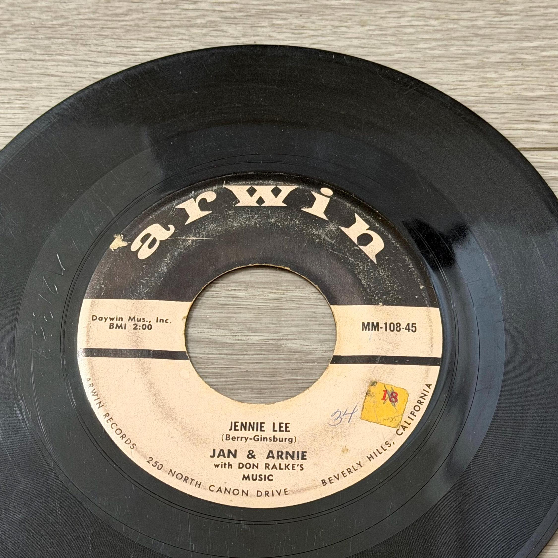 Jan & Arnie Gotta Gotta Date / Jennie Lee 45 RPM Single Vinyl Record