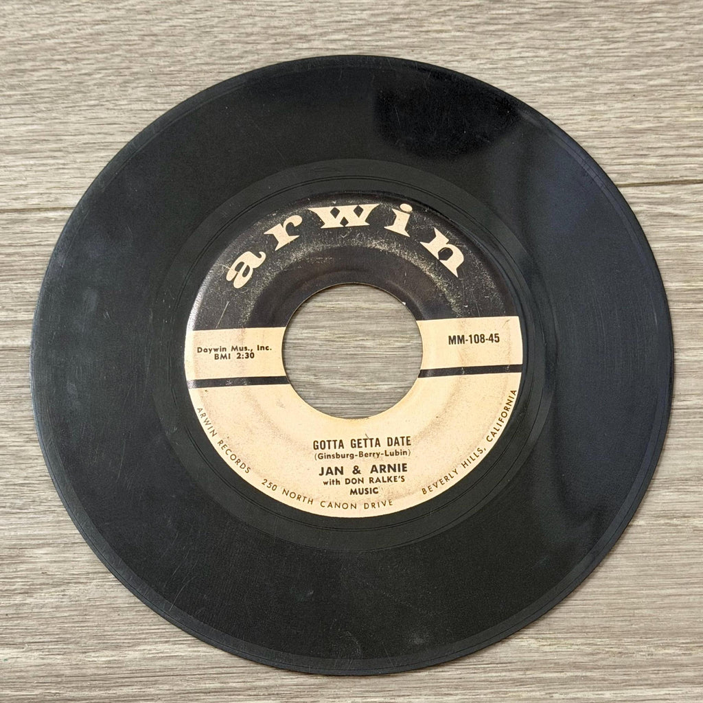 Jan & Arnie Gotta Gotta Date / Jennie Lee 45 RPM Single Vinyl Record