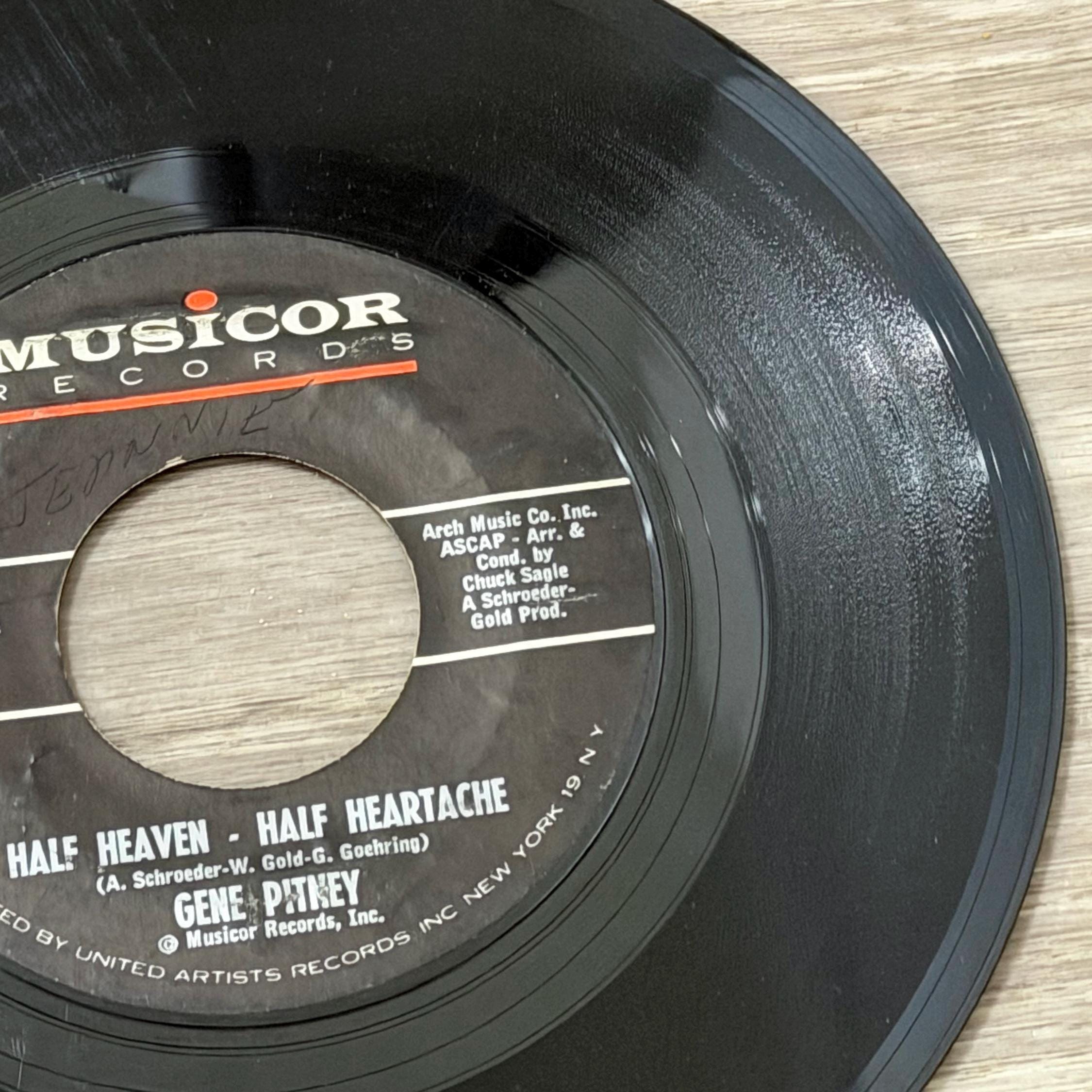 Gene Pitney 45 RPM Vinyl Single  Half Heaven Half Heartache, Tower Tall (Musicor Records)