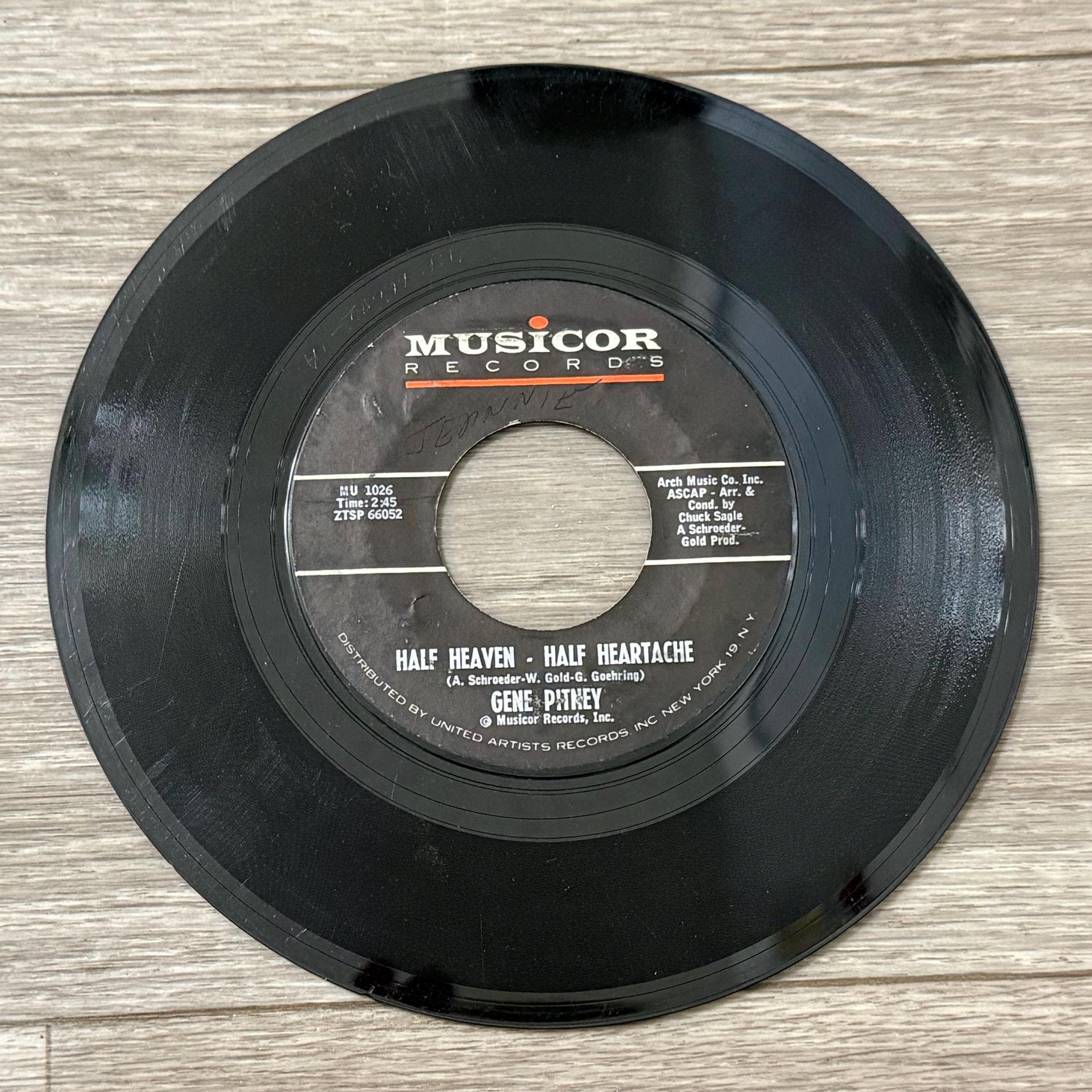Gene Pitney 45 RPM Vinyl Single  Half Heaven Half Heartache, Tower Tall (Musicor Records)