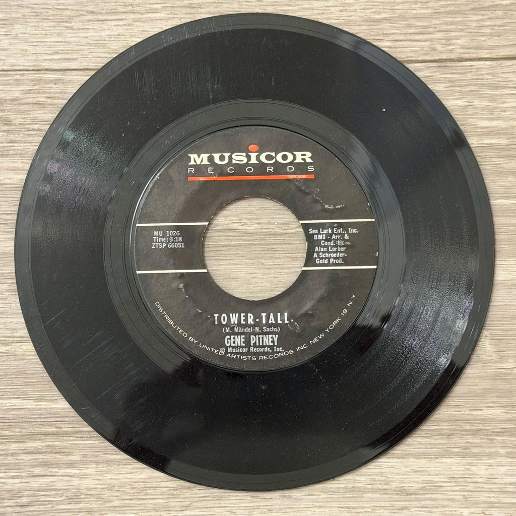 Gene Pitney 45 RPM Vinyl Single  Half Heaven Half Heartache, Tower Tall (Musicor Records)