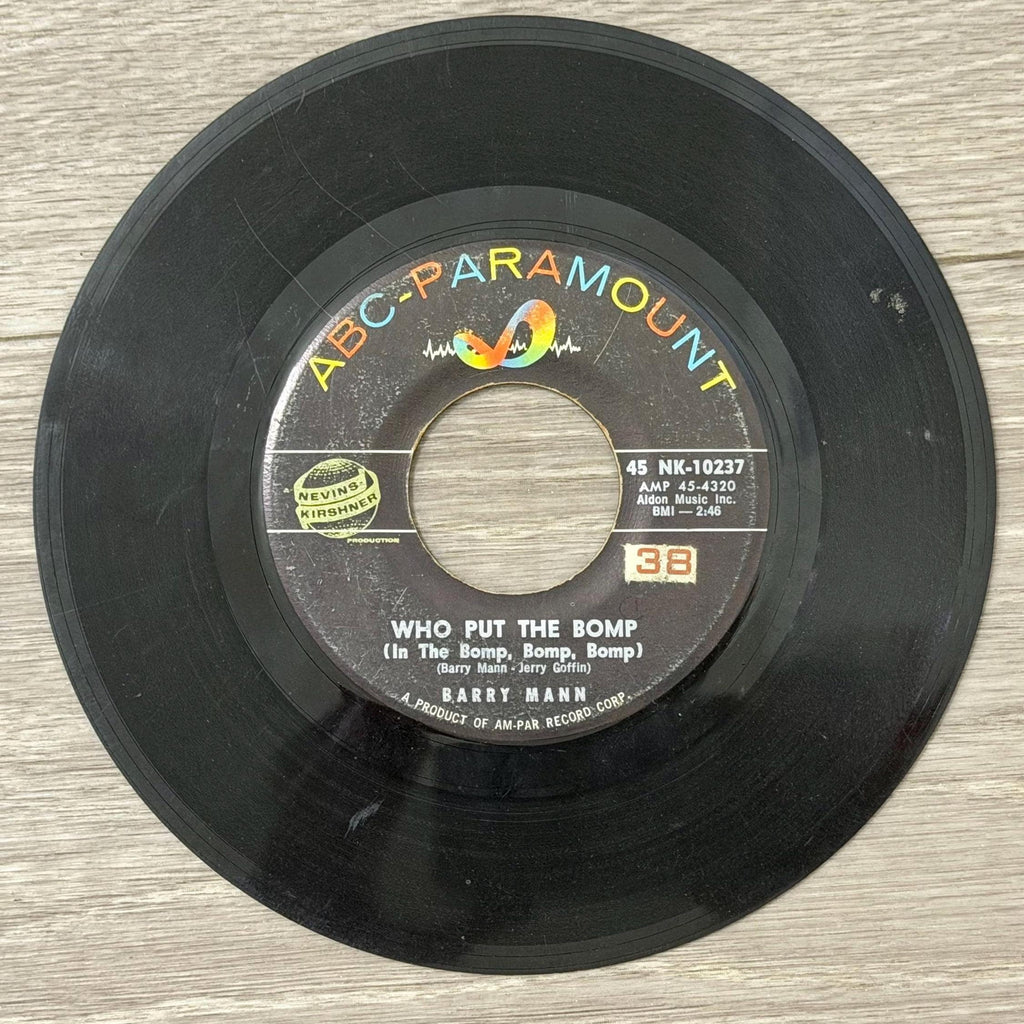 Barry Mann Who Put the Bomp 45 RPM Vinyl Single ABC-Paramount Early Rock Record