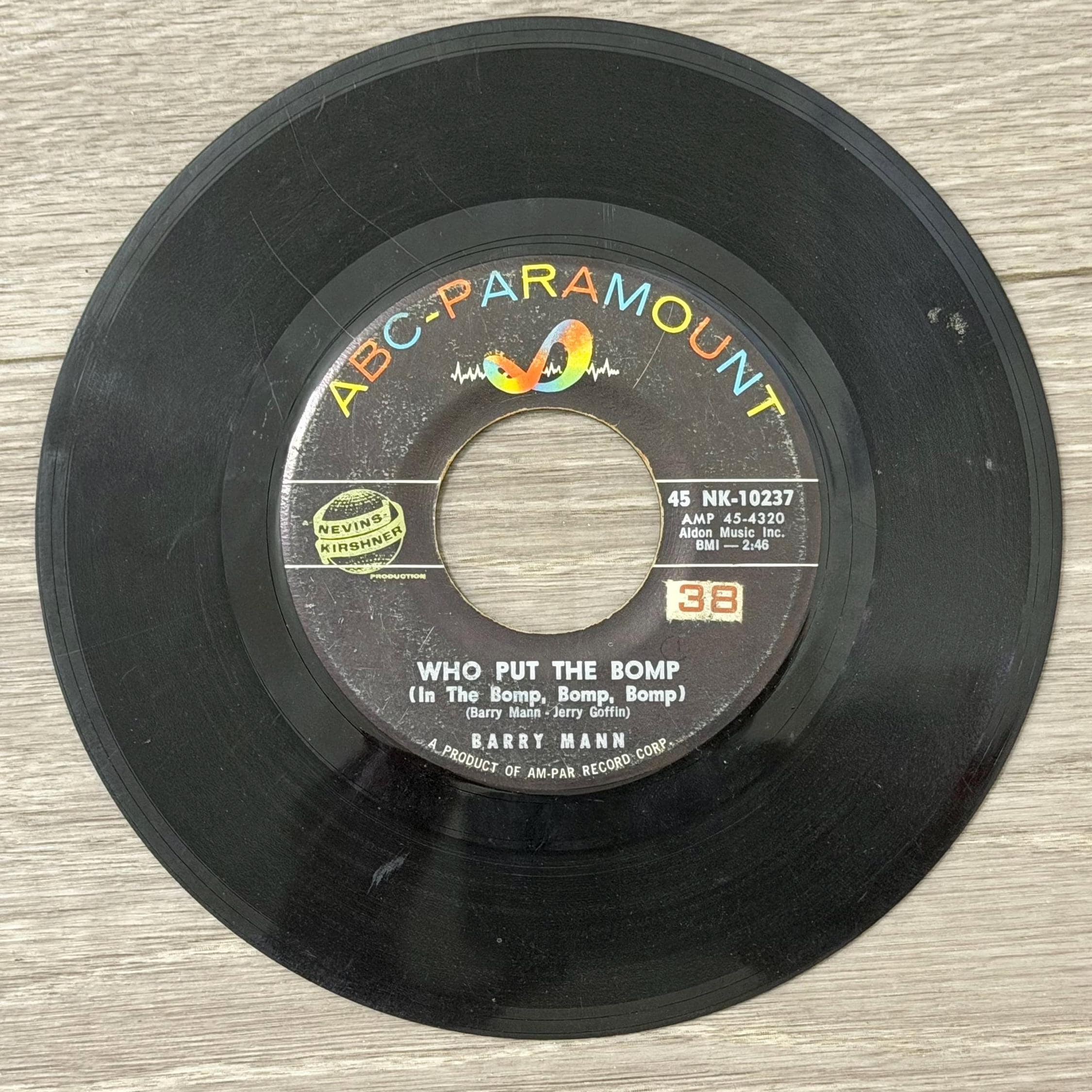 Barry Mann Who Put the Bomp 45 RPM Vinyl Single ABC-Paramount Early Rock Record