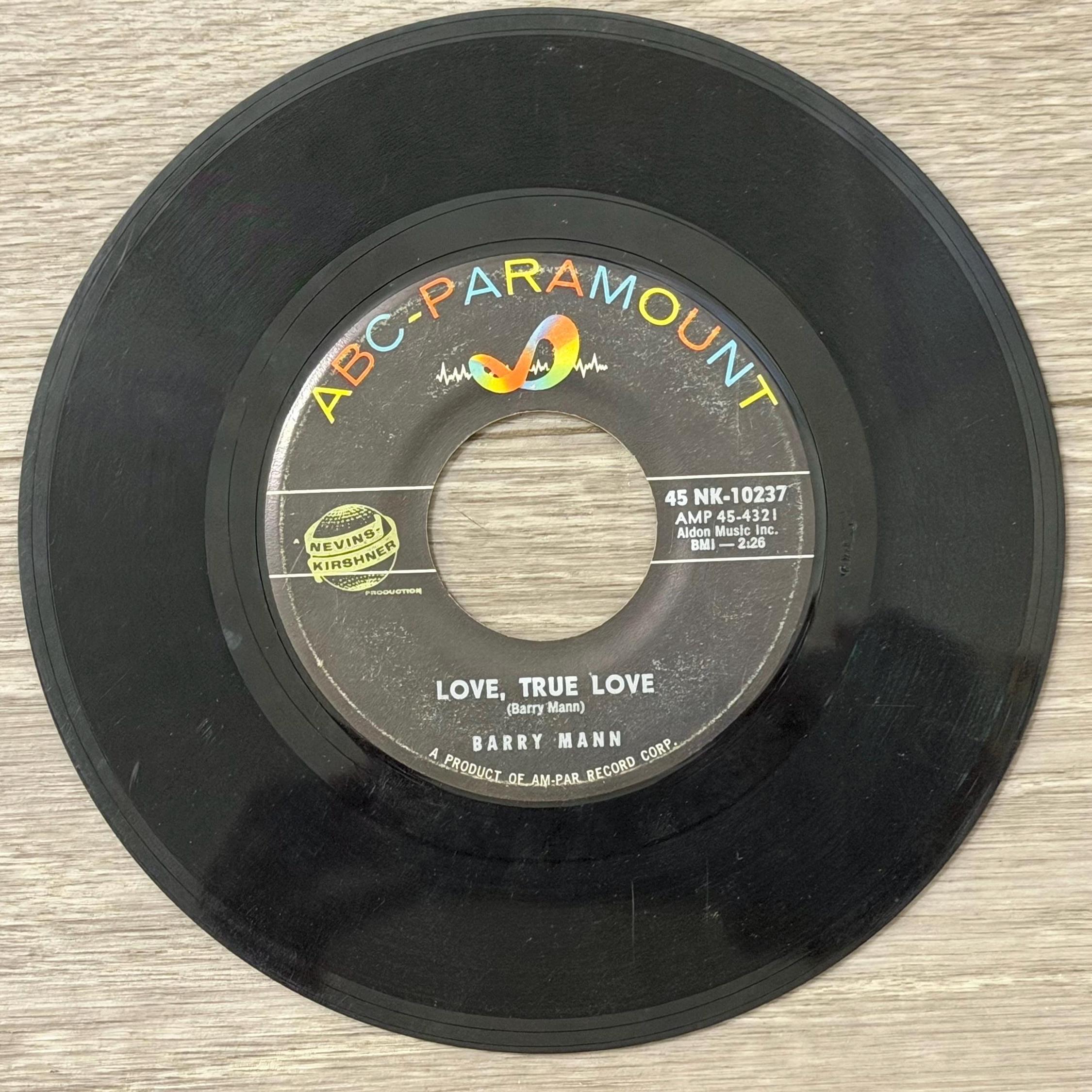 Barry Mann Who Put the Bomp 45 RPM Vinyl Single ABC-Paramount Early Rock Record
