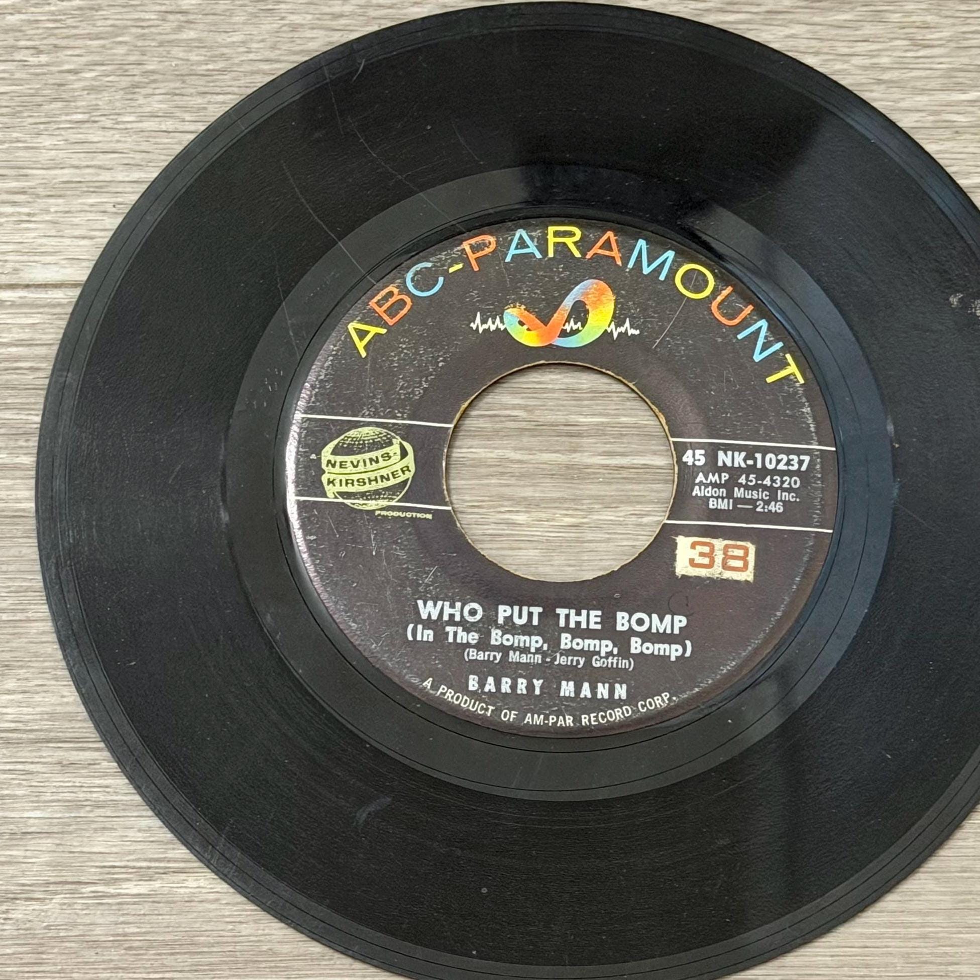 Barry Mann Who Put the Bomp 45 RPM Vinyl Single ABC-Paramount Early Rock Record