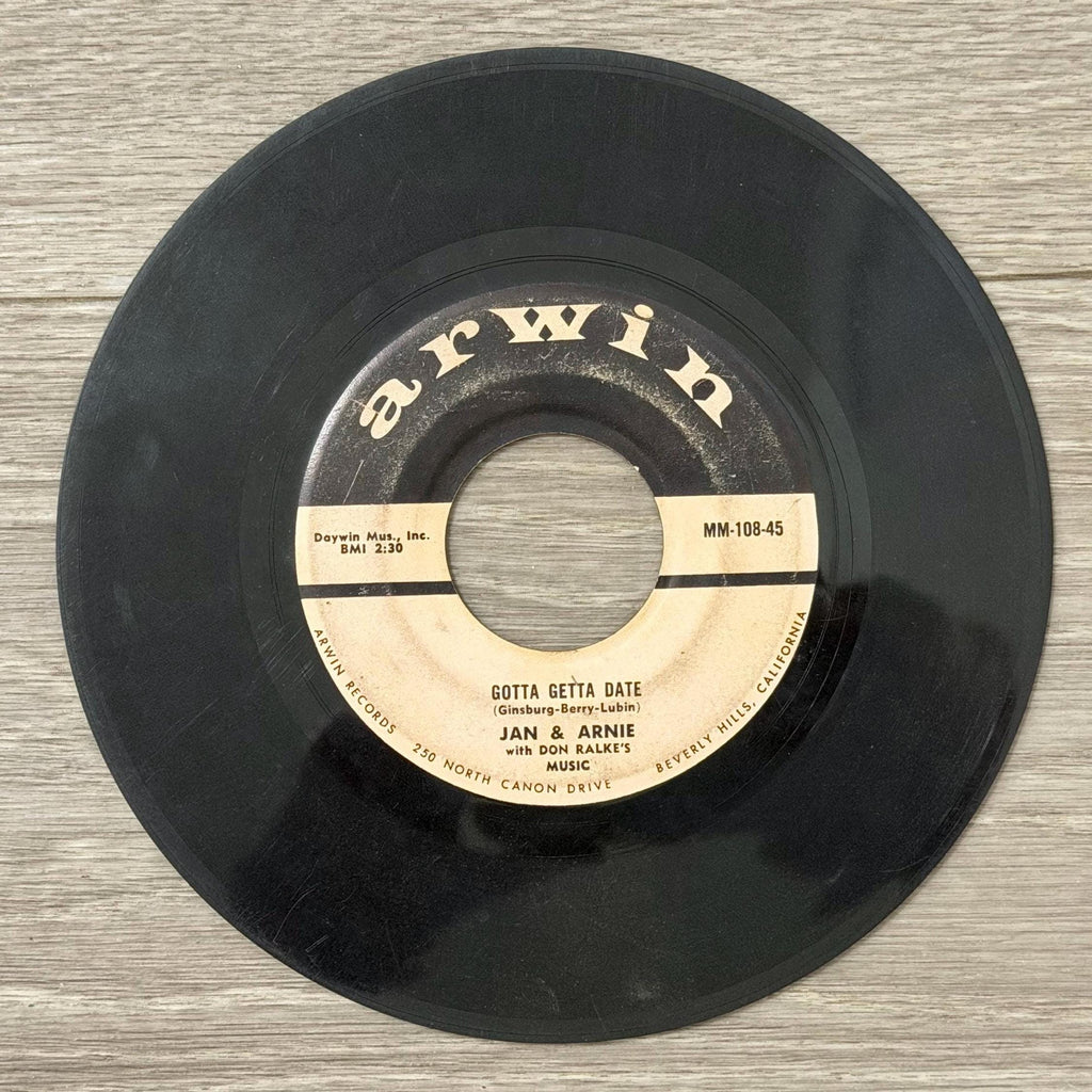 Jan & Arnie Gotta Gotta Date / Jennie Lee 45 RPM Single Vinyl Record