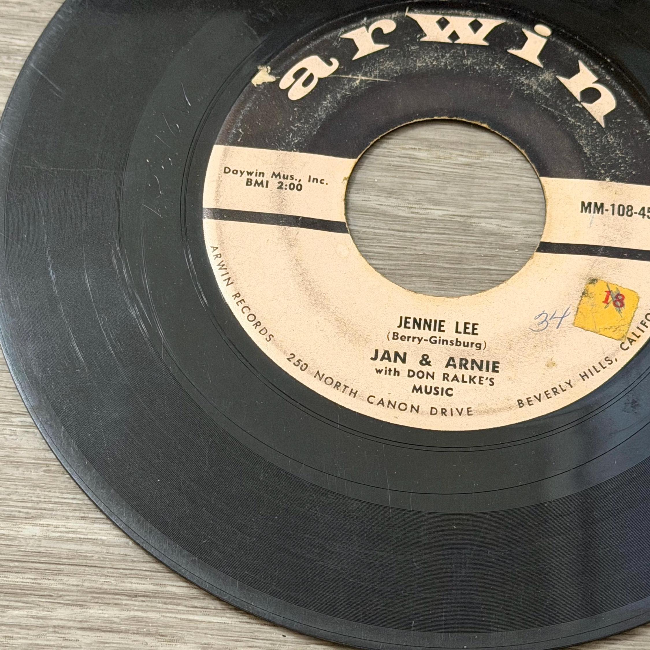 Jan & Arnie Gotta Gotta Date / Jennie Lee 45 RPM Single Vinyl Record