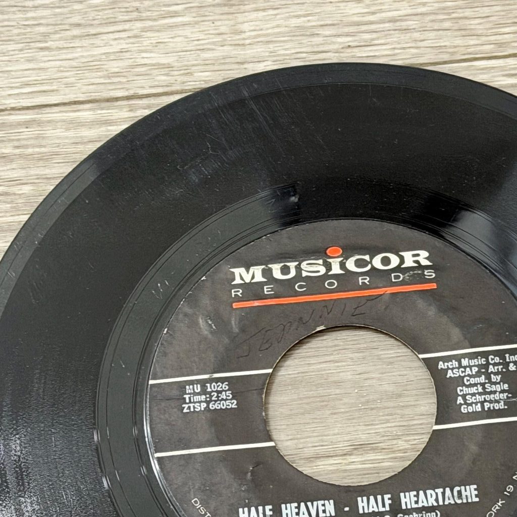 Gene Pitney 45 RPM Vinyl Single  Half Heaven Half Heartache, Tower Tall (Musicor Records)