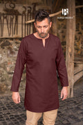Men's Leif Medieval Under-Tunic | Bordeaux Cotton