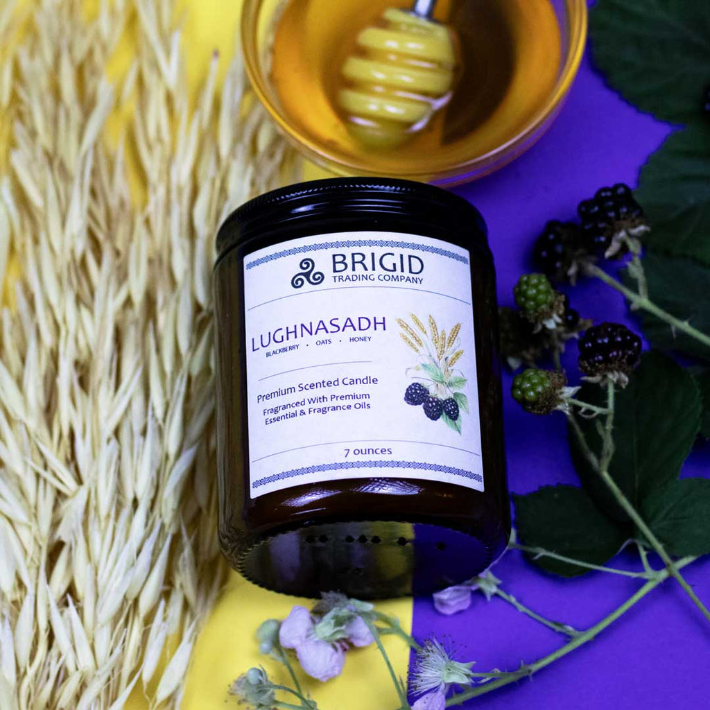 Lughnasadh Soy Wax Candle – Blackberry, Oats & Honey Natural Candle for Lammas