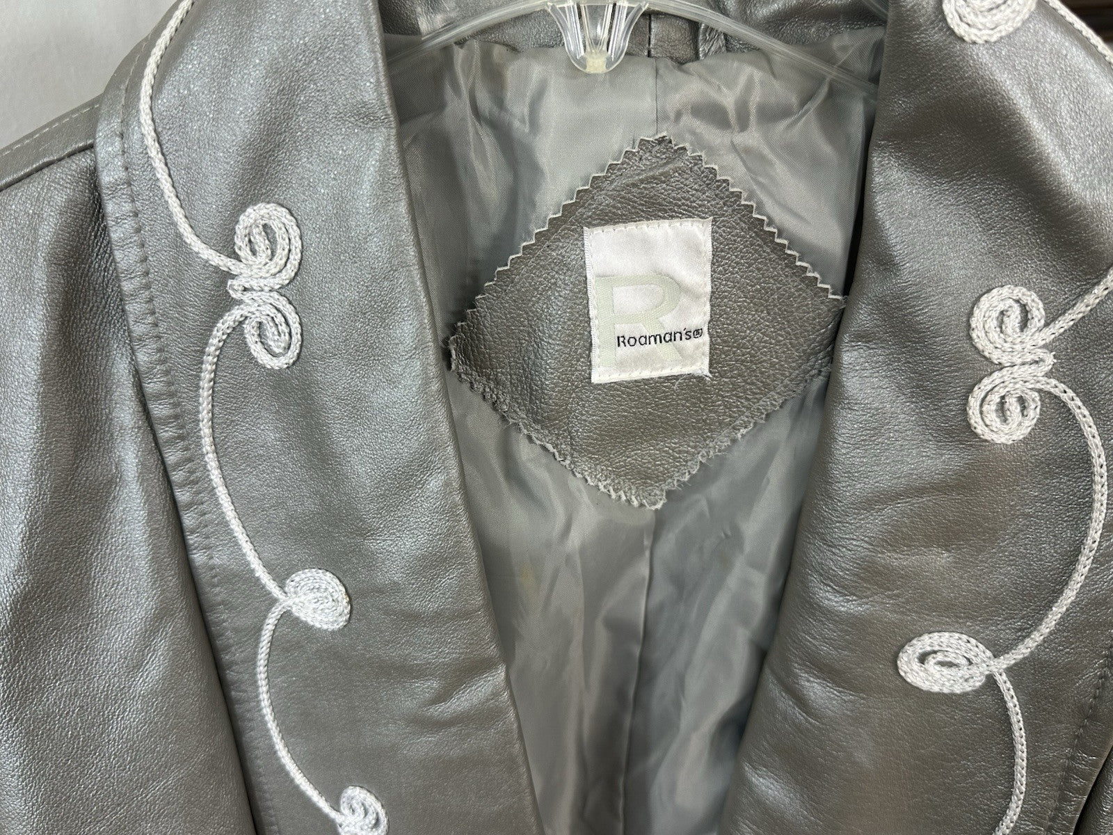 Vintage ROAMAN'S Women's Coat 100% Leather Coat