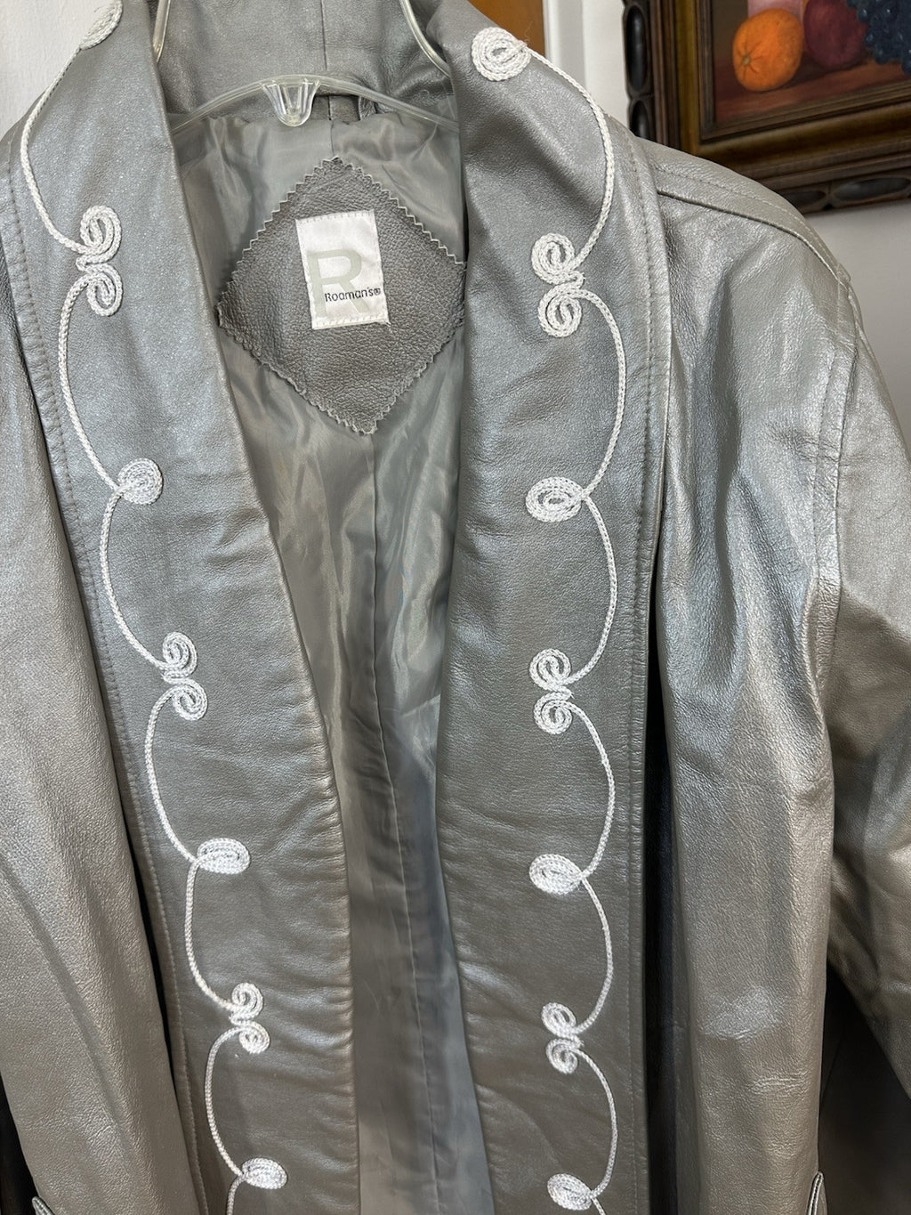 Vintage ROAMAN'S Women's Coat 100% Leather Coat