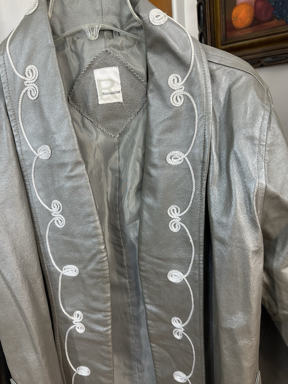 Vintage ROAMAN'S Women's Coat 100% Leather Coat