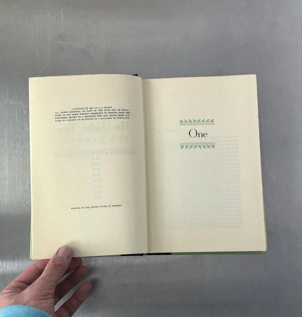 The Judas Tree by A.J. Cronin 1961 Vintage Hardcover  green book no dust jacket