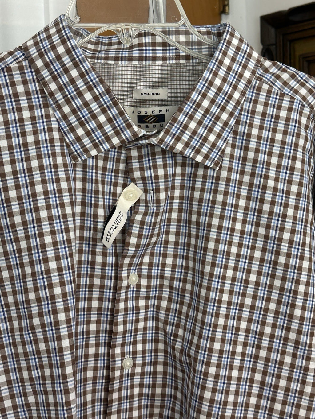 Joseph Abboud Classic Fit Long Sleeve Button Down Shirt Plaid 3XLT With Tags