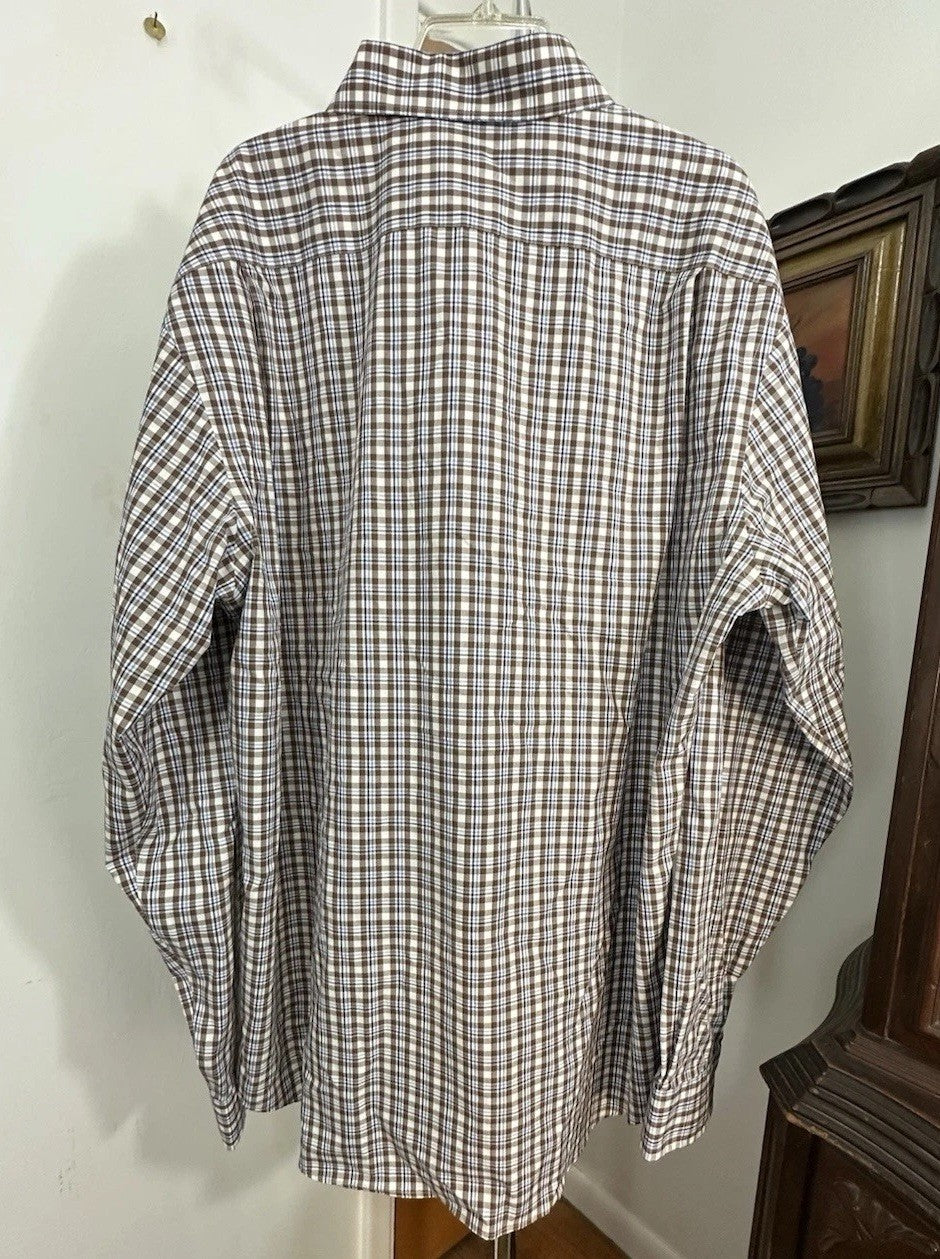 Joseph Abboud Classic Fit Long Sleeve Button Down Shirt Plaid 3XLT With Tags