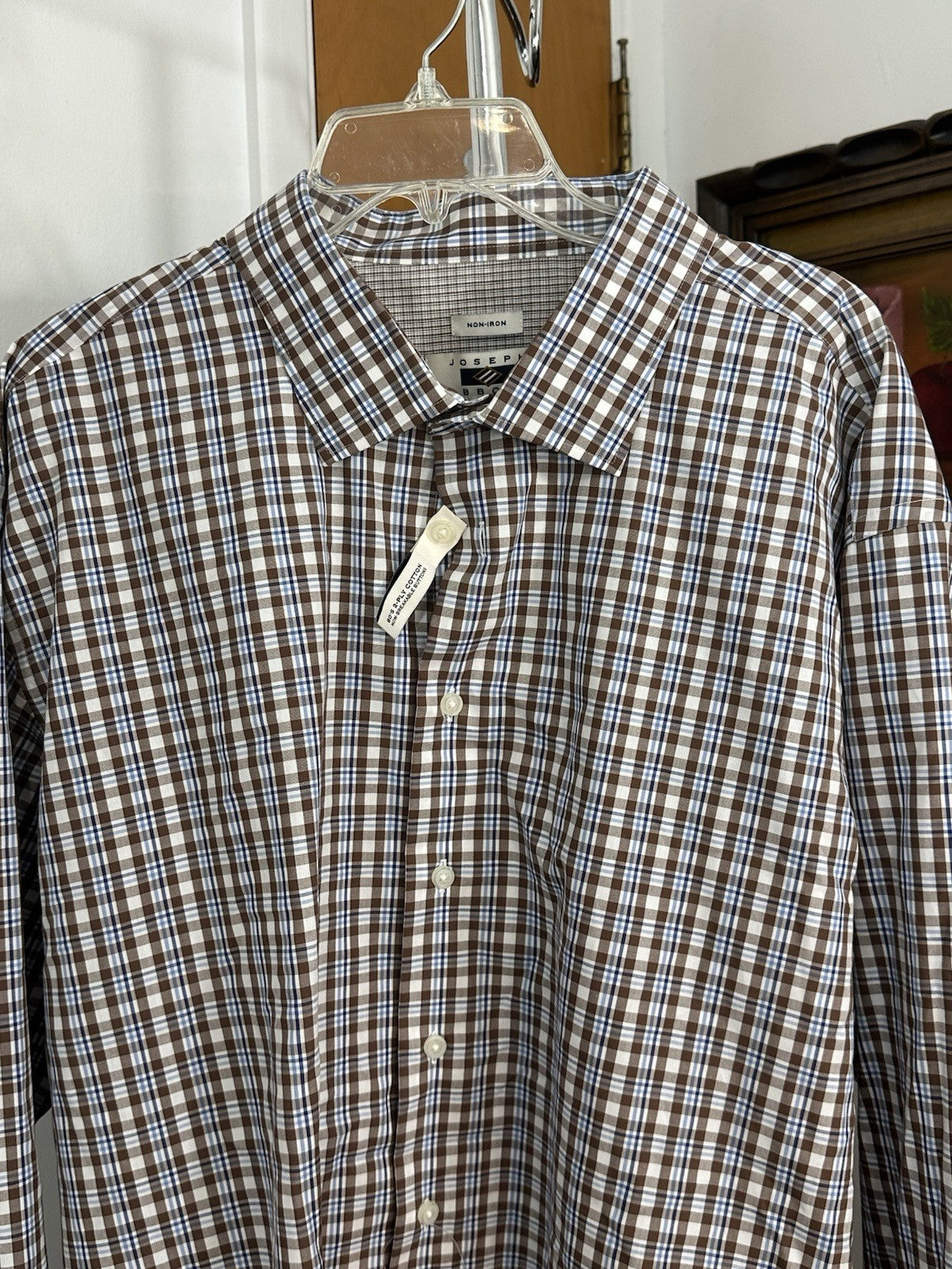 Joseph Abboud Classic Fit Long Sleeve Button Down Shirt Plaid 3XLT With Tags