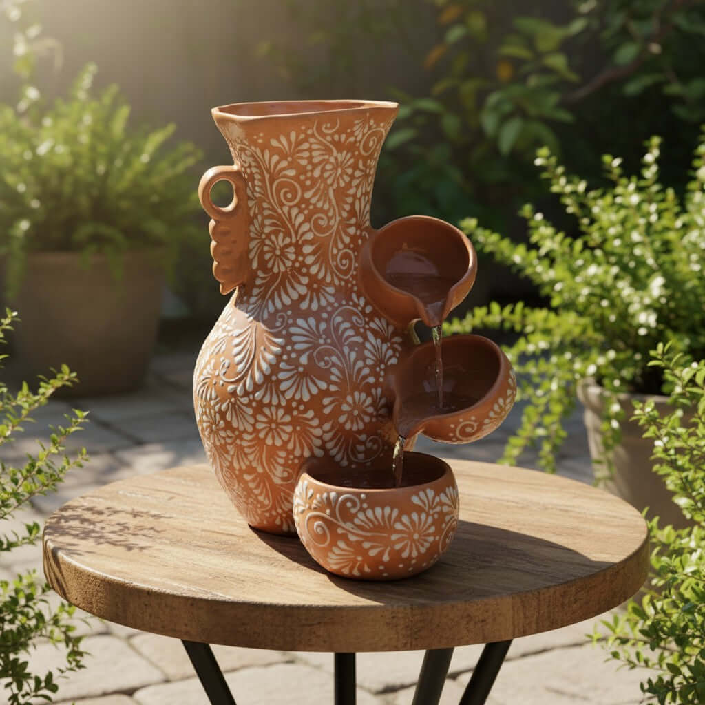 Talavera Ceramic Garden Fountain