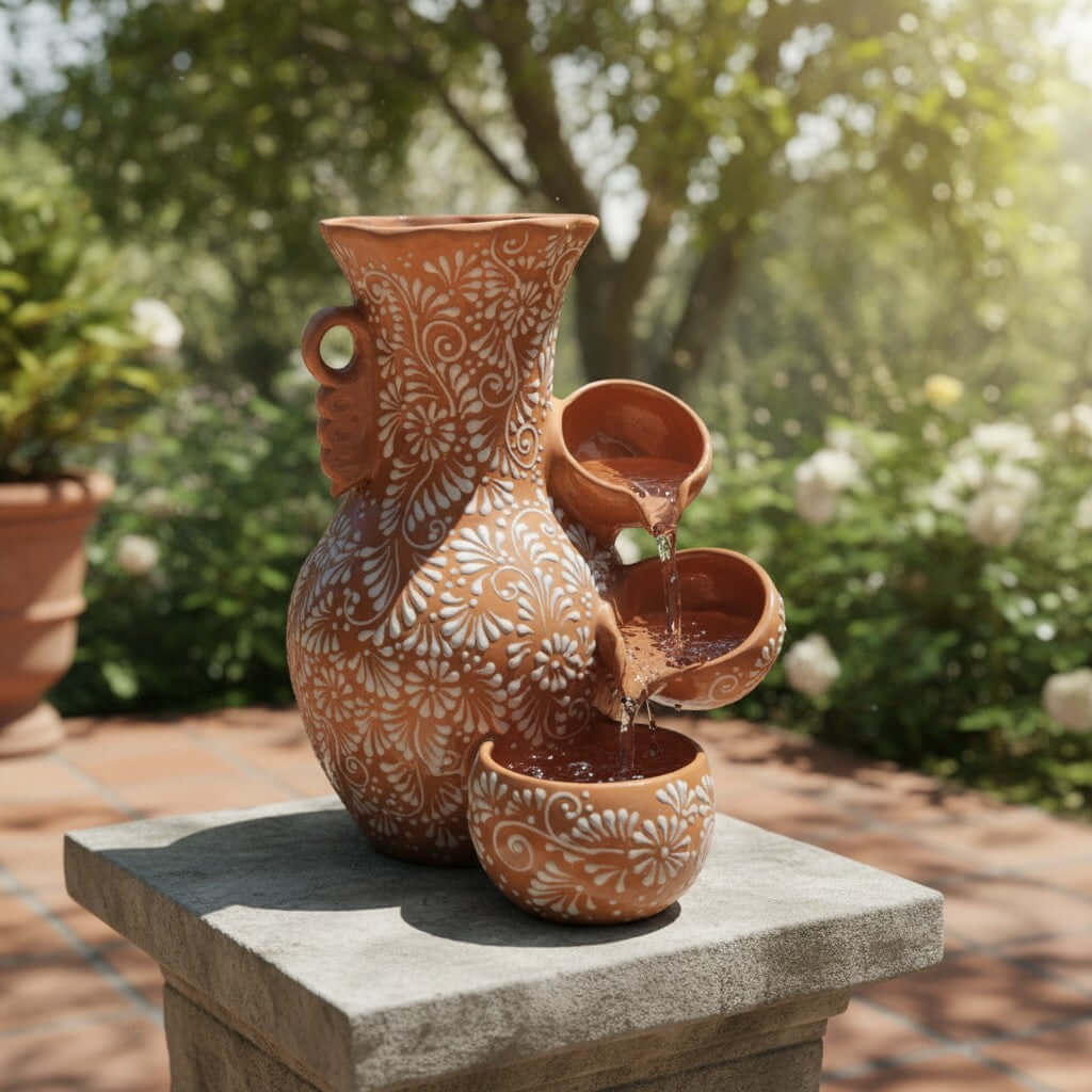 Talavera Ceramic Garden Fountain